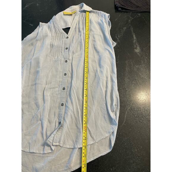 Anthropologie MAEVE size 6 oversized sleeveless blue stripe blouse30 - Picture 9 of 9
